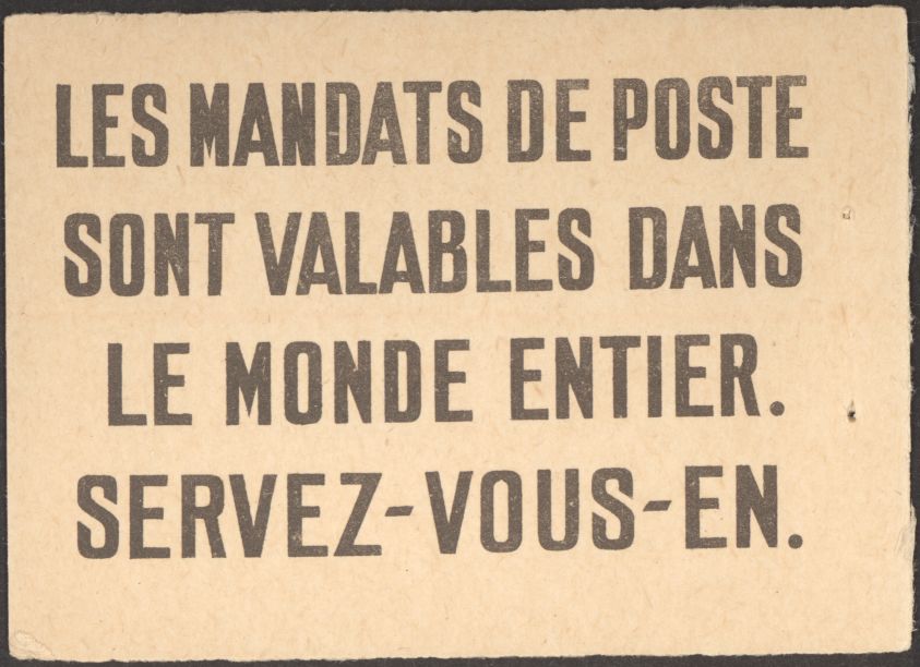 Large slogan information sheet in French