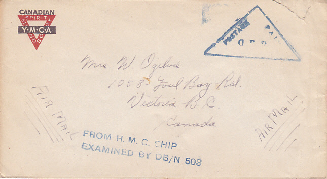 Cover with HMCS Avalon triangular marking