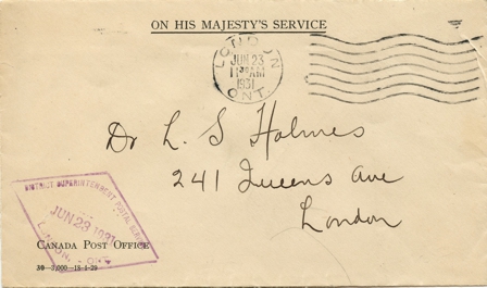 Cover with diamond handstamp