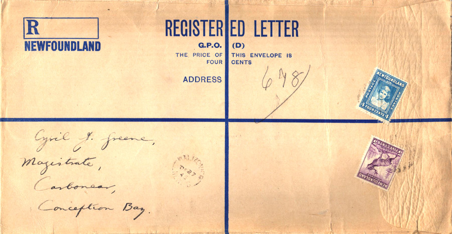 The largest of the 1938 registered formula envelopes