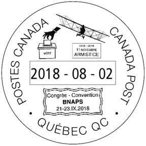 special cancellation promoting BNAPEX 2018, designed by François Brisse