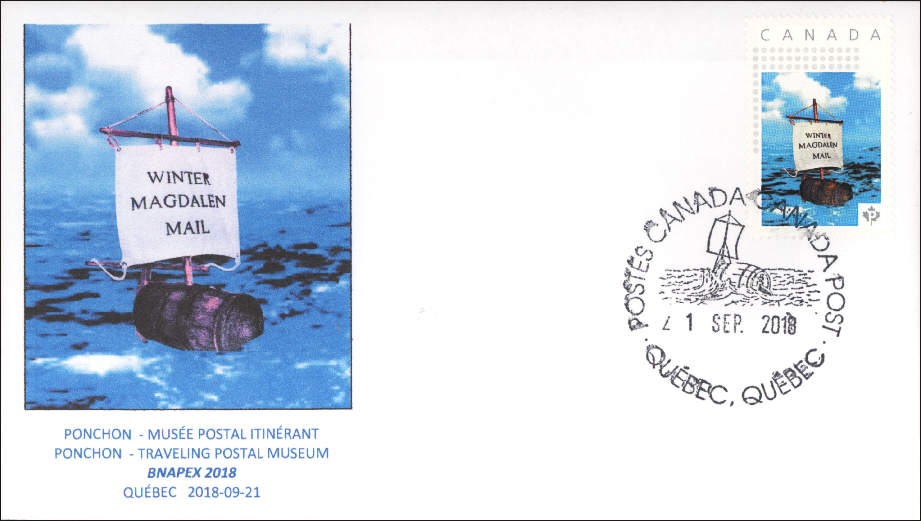 Cover featuring one of the exhibits, the Traveling Postal Museum