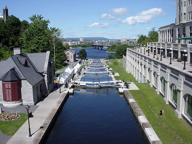 Rideau Canal emptying into the Ottawa River