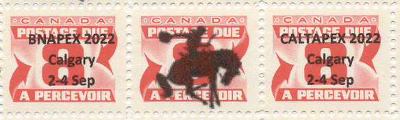 Precancelled Postage Due Perf 12x12 (J34) overprinted to
                     Commemorate BNAPEX in Calgary 2022