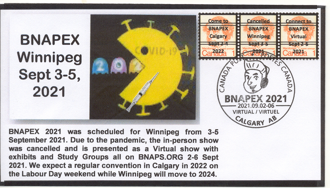 BNAPEX 2021 Winnipeg Covid MacDonald Overprint Cover