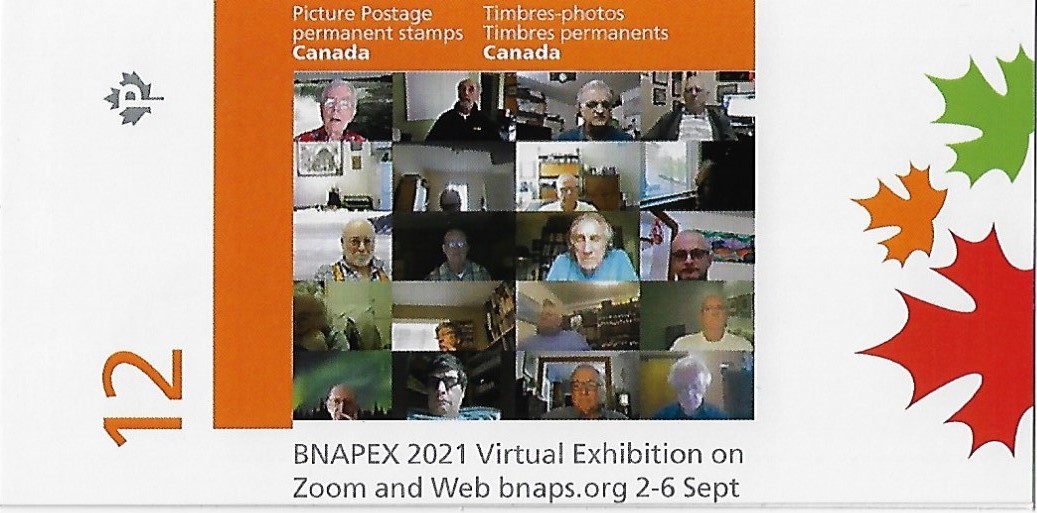 Booklet Cover of Picture Postage stamps commemorating Virtual BNAPEX and Zoom