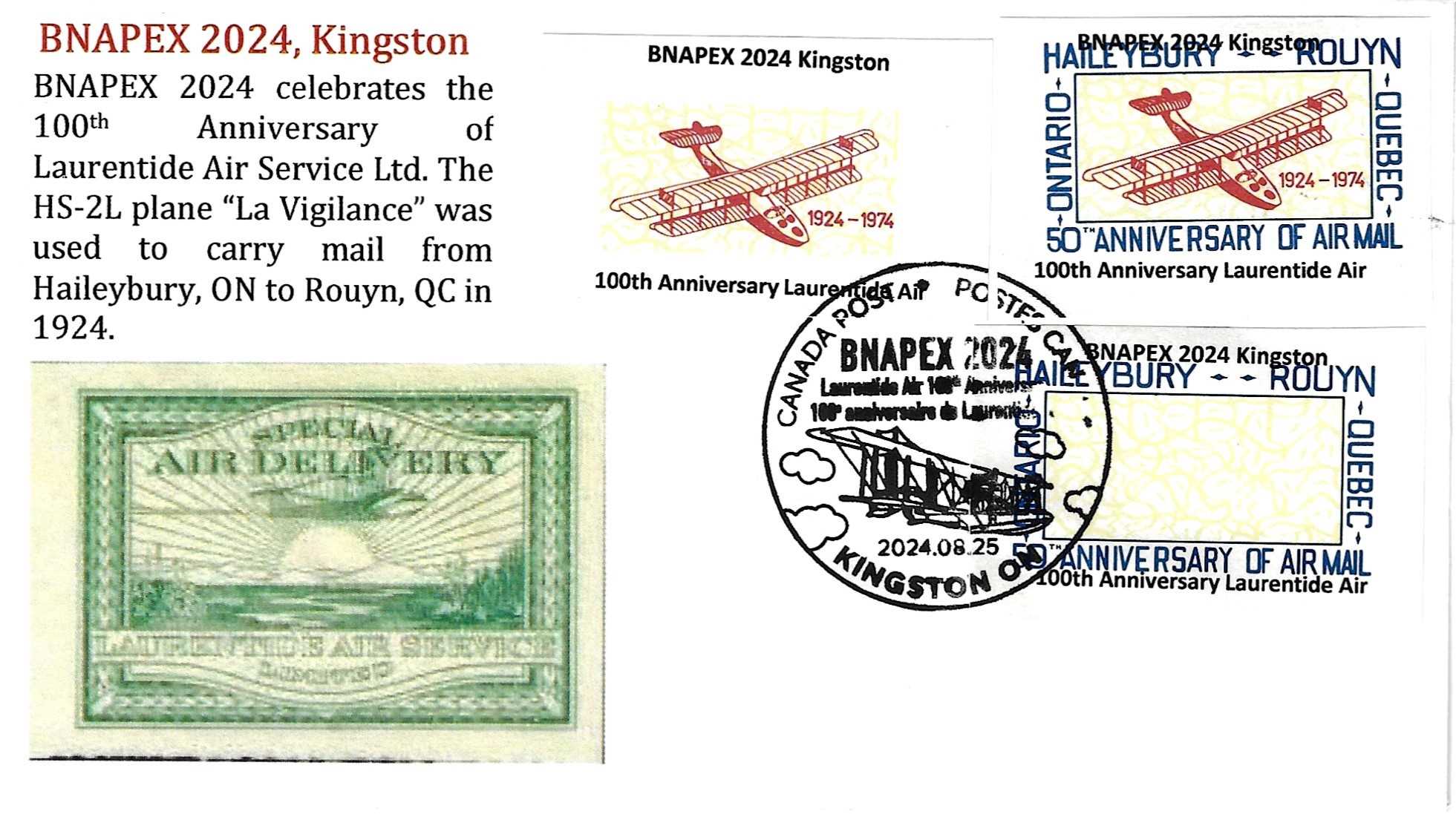 BNAPEX 2024 souvenir cover with Laurentide semi-official stamp cachet