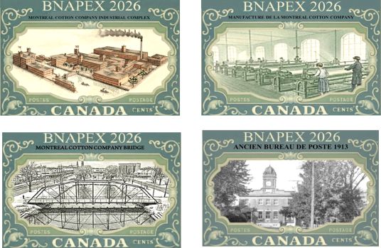 BNAPEX 2026 Montreal Cotton Ltd. factory commemorative vignettes