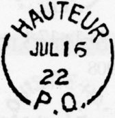 Broken circle postmark from Hauteur, PQ