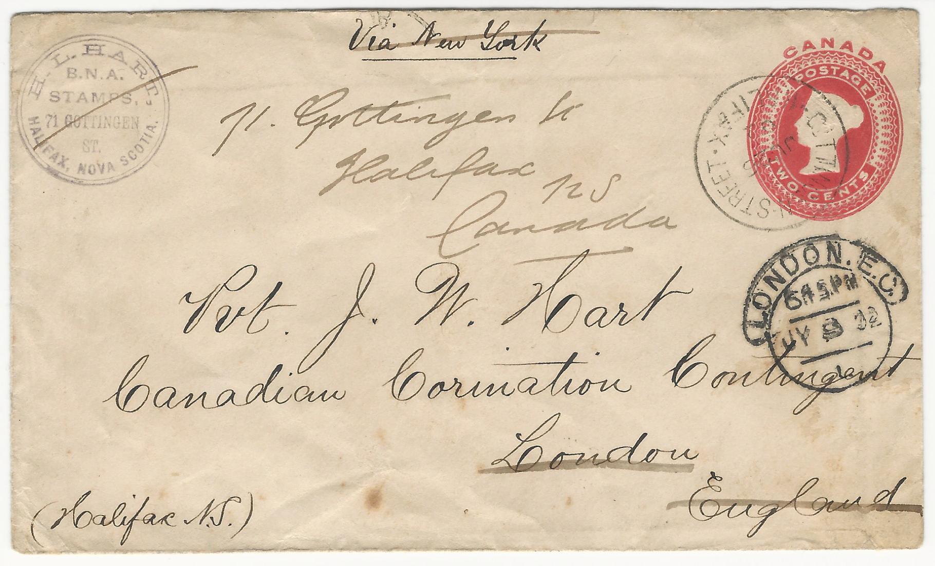 Front of cover from Harrison L. Hart to his brother