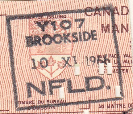 MOON cancel from Brookside, Newfoundland