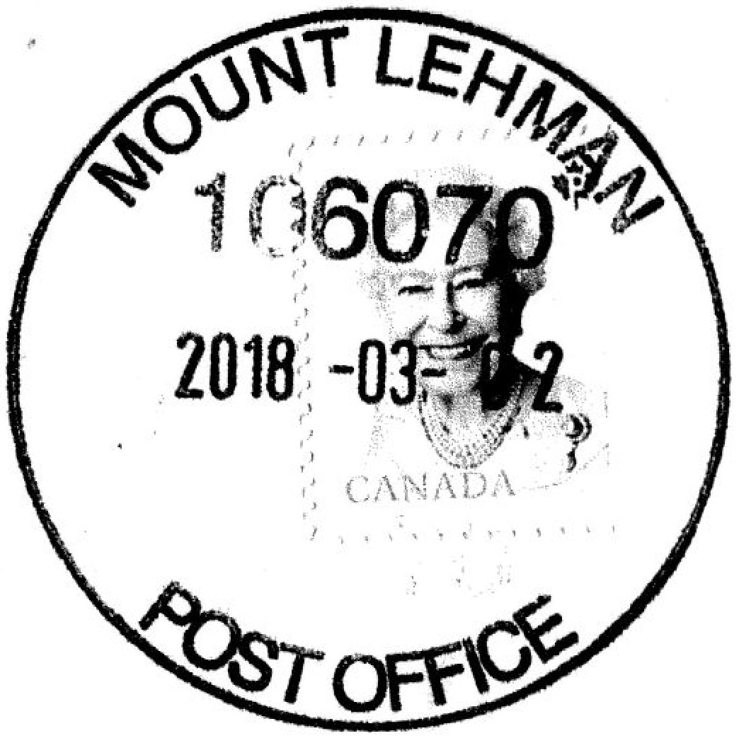 Mount Lehman POCON postmark