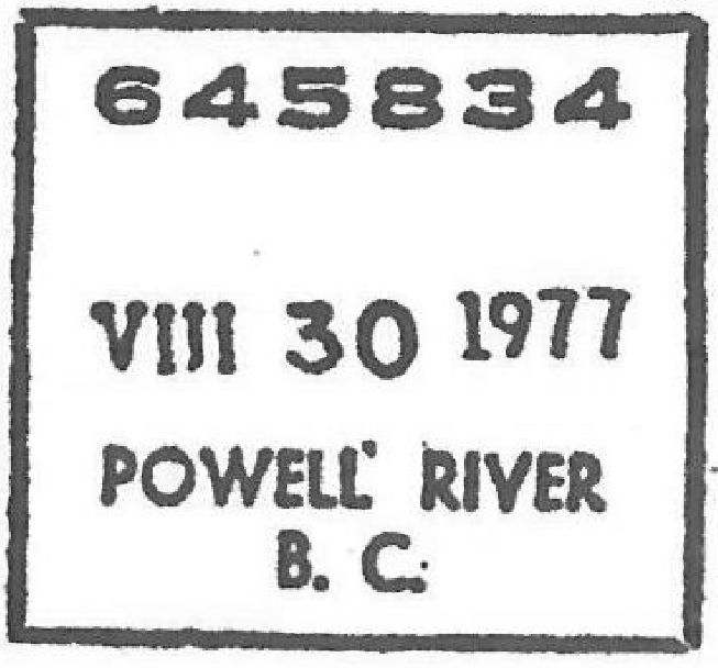 Powell River POCON postmark