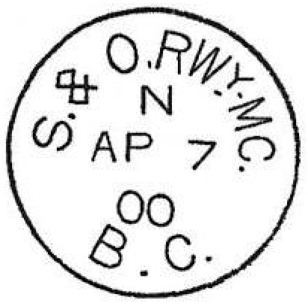 S&O Railway postmark