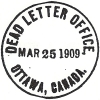 Dead Letter Office Ottawa 1909 circular handstamp
