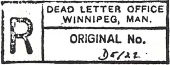 Dead Letter Office Winnipeg registration handstamp proof strike
