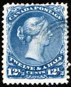 12 1/2c blue Large Queen stamp