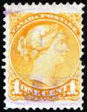 1c yellow Small Queen stamp