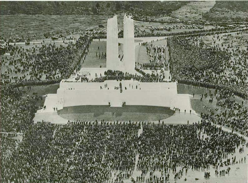 Unveiling of the Canadian Memorial on 26 July 1936