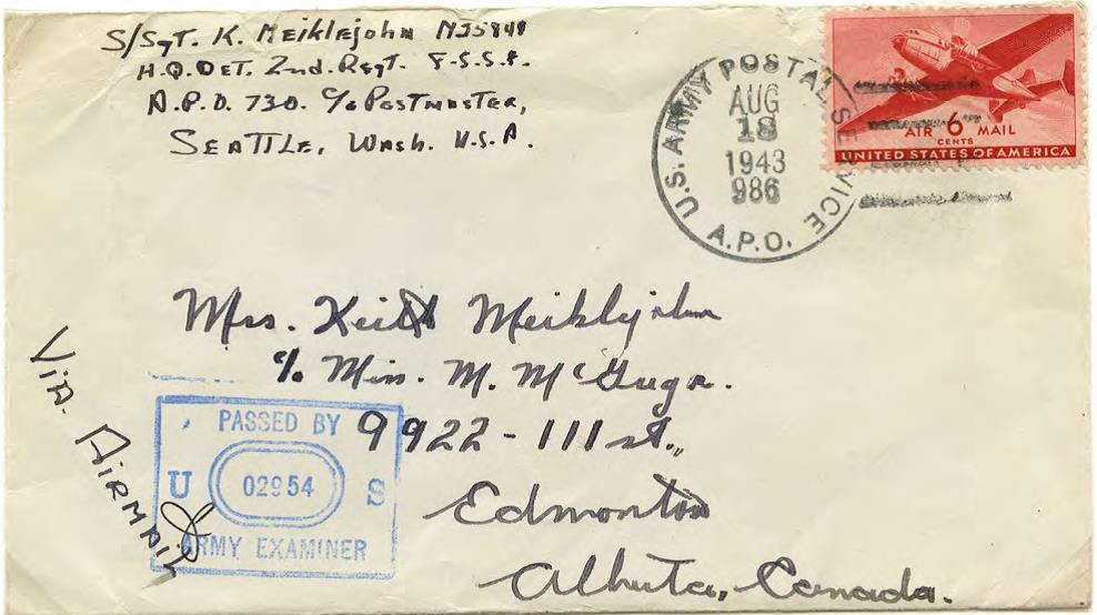 Cover from Amchitka, Alaska, 18 August 1943