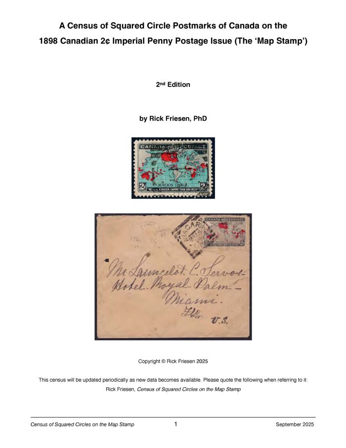 Cover of the book Census of Squared Circle Postmarks on the 1898 2¢ Map Stamp