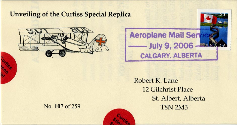 Cover marking the unveiling of the Curtiss Special Replica