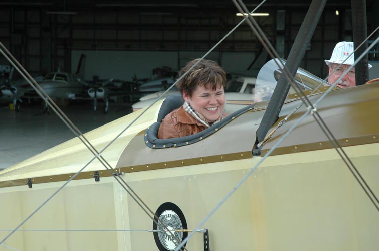 Audrey in the cockpit