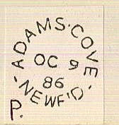 Adam's Cove split circle postmark