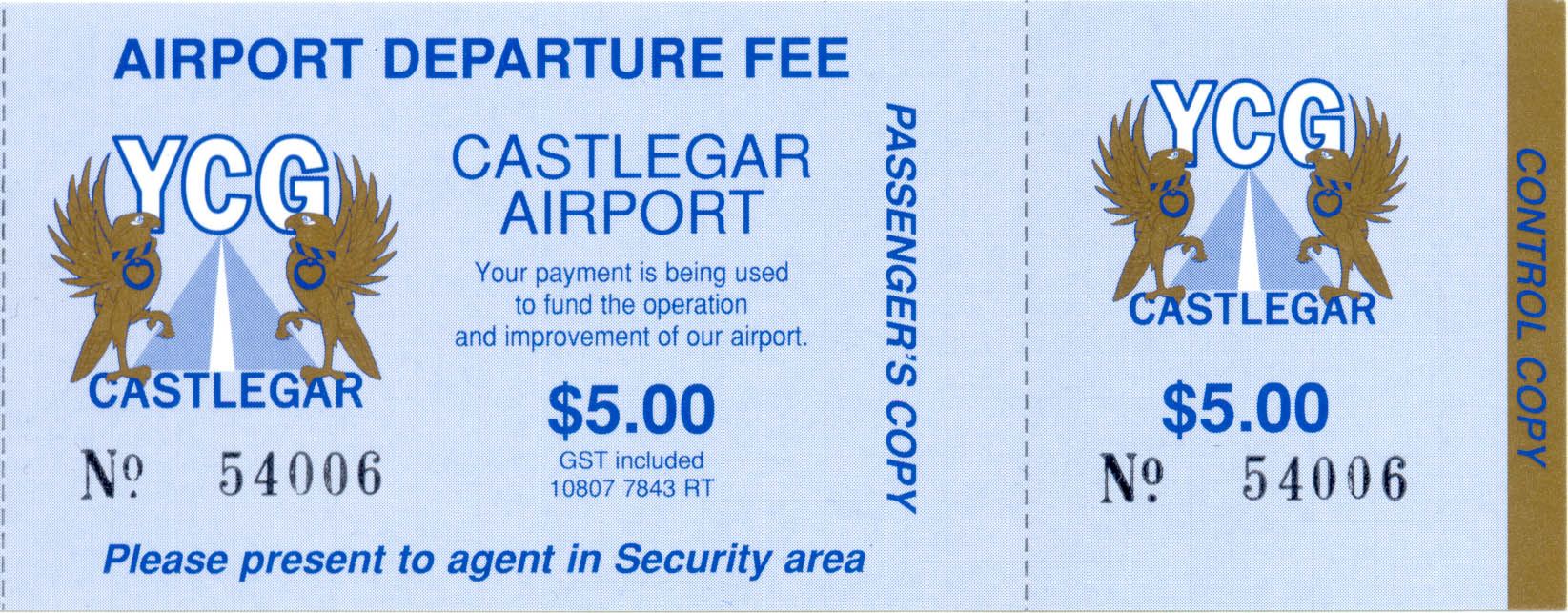 Airport Departure Fee Ticket - Castlegar Airport