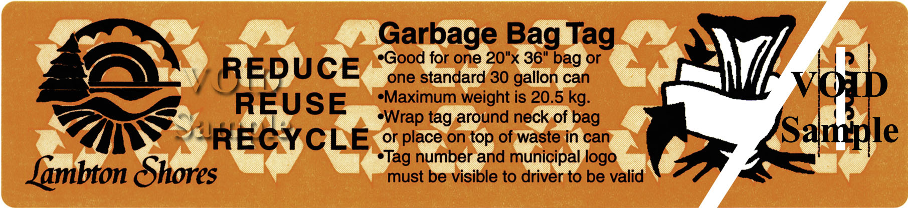 Garbage Bag Tag from Lambton Shores, ON