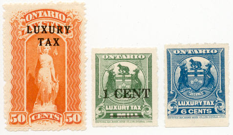 Ontario Luxury Tax stamps