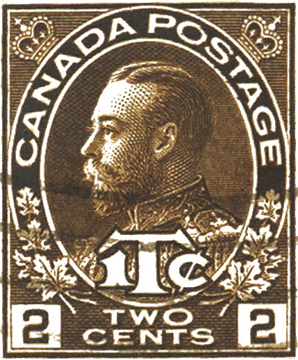 Admiral 2 cent plus 1 cent brown War Tax stamp