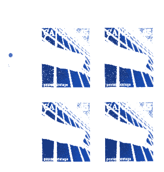 Blue portion of the stamp design