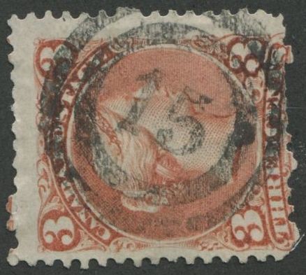 3 cent Large Queen with two-ring numeral cancel 15 issued to Brantford, Ontario