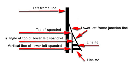 Lower left frame junction line