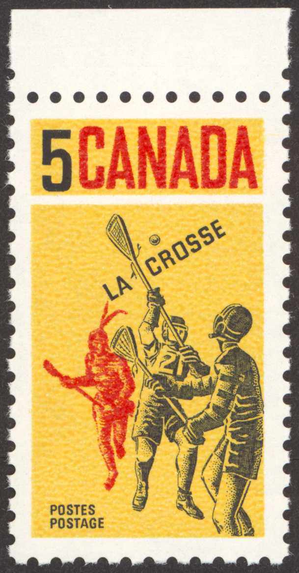 1968 5 cent Lacrosse stamp