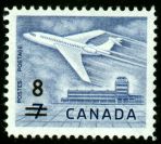 1964 7c JetPlane overprinted 8c