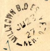 Example of a town cancel - Milltown Bay d'Espoir dated JU 23 27