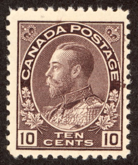 Admiral 10 cent plum stamp