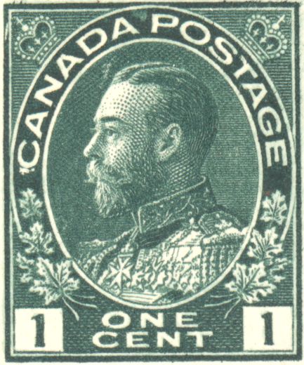Admiral 1 cent green single