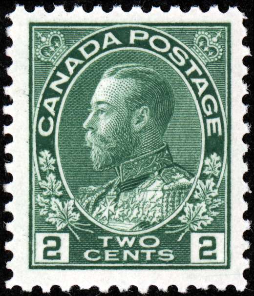 Admiral 2 cent green single