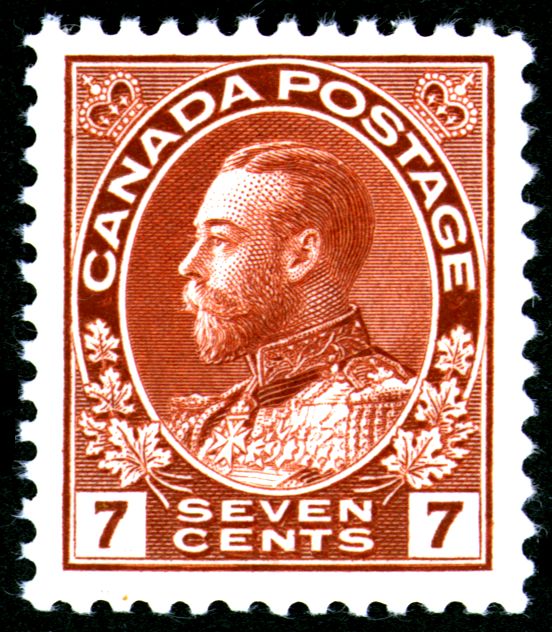 Admiral 7 cent red brown single