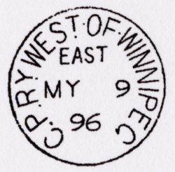 RY-30.31, circle style RPO, no hammer designation, 9 May  1896, EAST direction