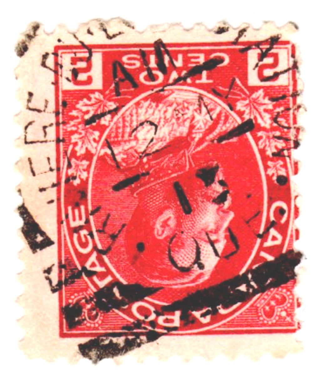 Riviere-du-Loup Squared Circle cancel on Admiral stamp